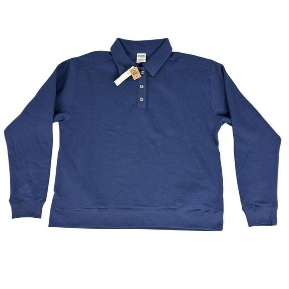 PINK Everyday Fleece Navy Polo Sweatshirt size Medium NEW - Picture 6 of 13
